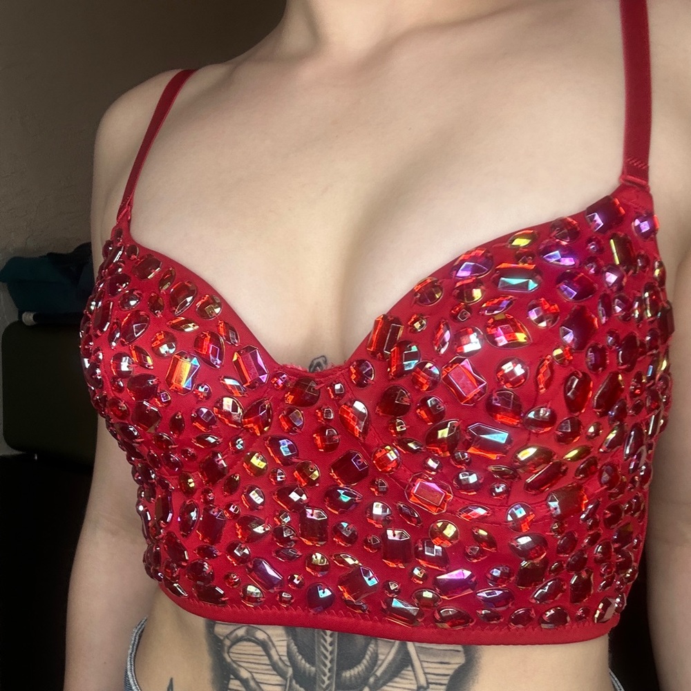 Ruby Red Burlesque Bra Top - image 3